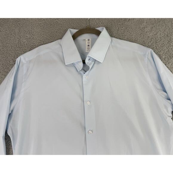 State & Liberty Dress Shirt Men's XL Blue Solid Stretch Performance Button Up - Picture 1 of 16